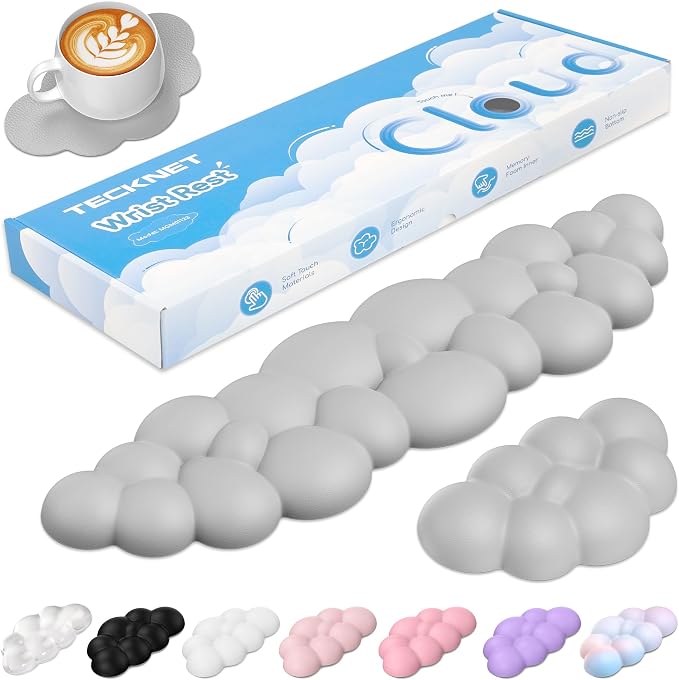 TECKNET Cloud Keyboard Wrist Rest Set, Cloud Wrist Rest by Tecknet