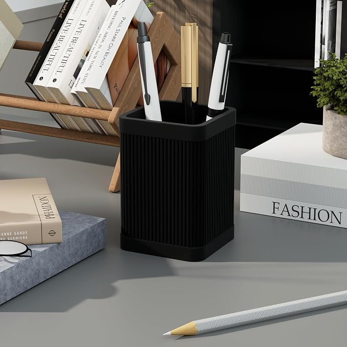 HighHerz Aesthetic Pen Holder For Desk, Modern Silicone Pencil Holder, Stylish - Image 8