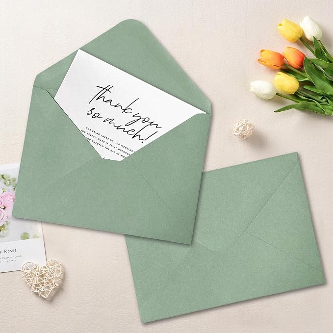 50 Packs Sage Green A7 Envelopes - Image 5