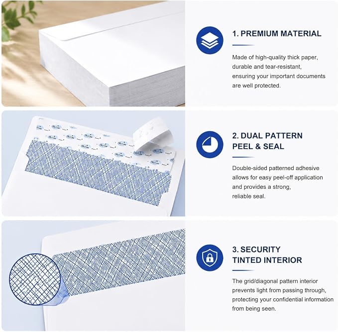Pralb 200 Pack 4x6 White Kraft Envelopes, Self Seal Business Envelopes - Image 4