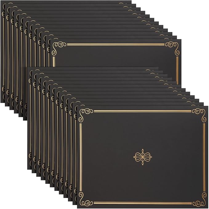 24-Pack Black Certificate Holders by BluePanda