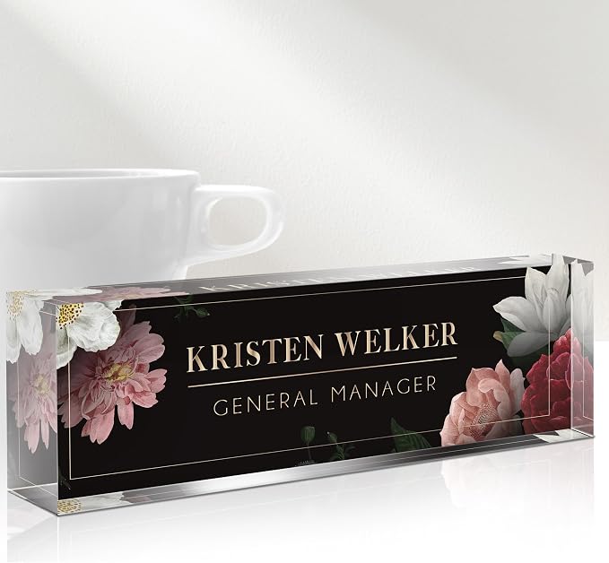 Desk Name Plate Personalized, Custom Name Plates by Gowelly