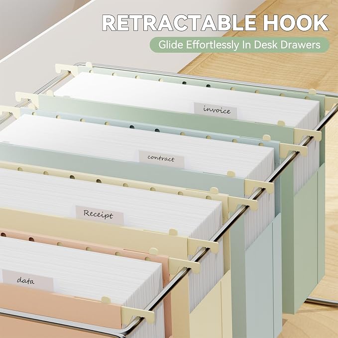 Plastic Extra Wide Hanging File Folder Letter Size, Heavy Duty Reinforced 3" - Image 6