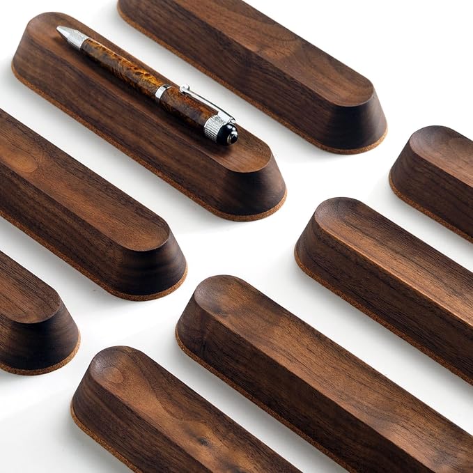 Wood Pen Tray – Handmade Walnut Desk Organizer, Minimalist Pen Holder for Office, Home, Gift (MODEL-2-WALNUT)-DeskLoop Office