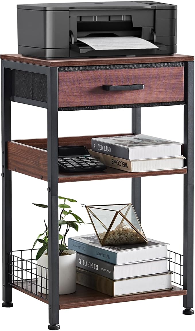 Lerliuo Walnut Printer Stand by Lerliuo