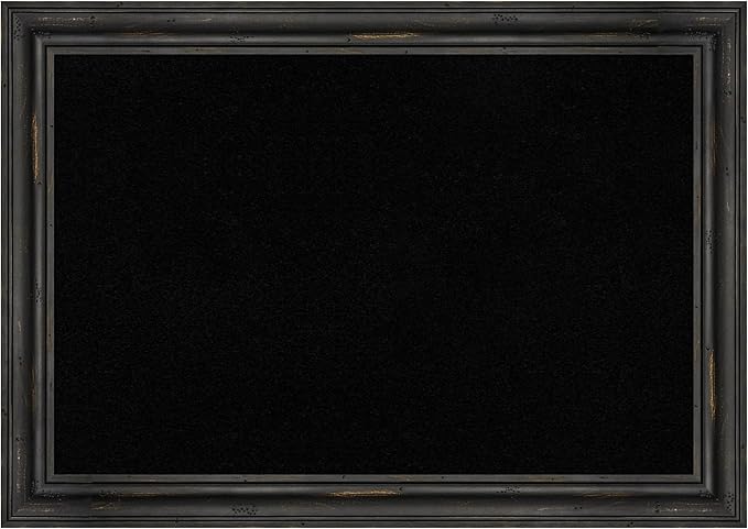 Amanti Art Black Cork Board for Wall, 19x27 Vision Board with Black Wood Frame, Medium Corkboard Office Decor for Home Organization, Country Rustic Corkboard Pinboard to Display Items for Home-DeskLoop Office