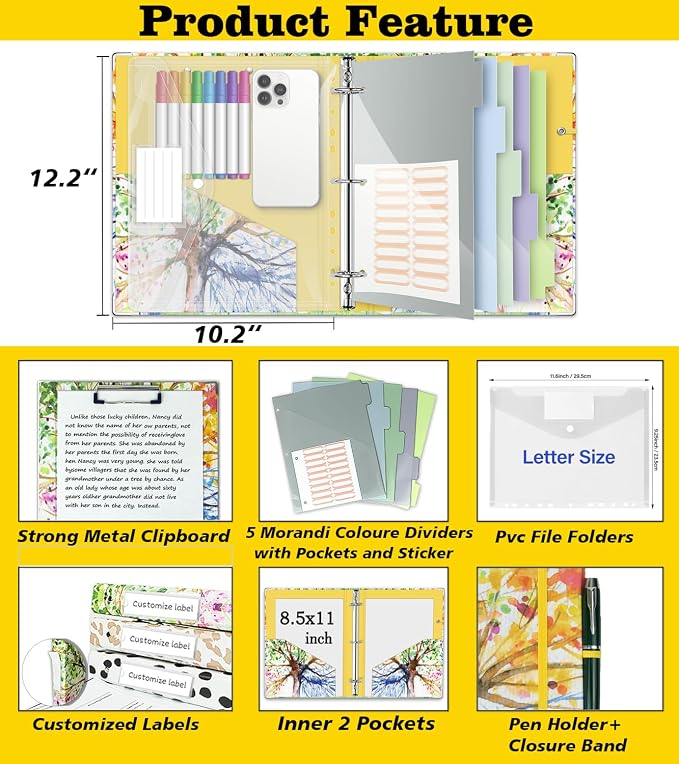1 Inch 3 Ring Binder Organizer, Three Ring Binder - Image 2