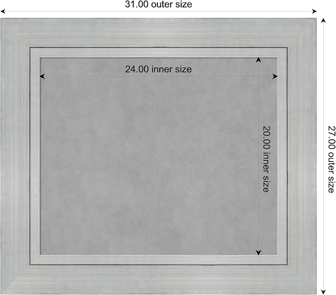 Amanti Art Silver Framed Magnetic Board 27x31 Medium Vision Board - Image 3