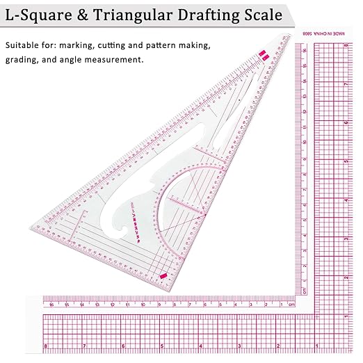 Fashion Clear Metric Sewing Ruler Set, French Curve Pattern Rulers - Image 6