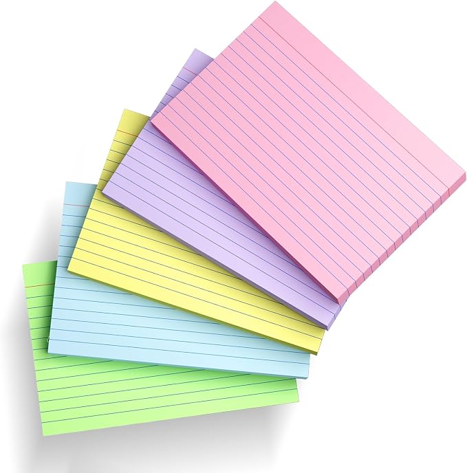 200 Count Index Cards 4x6 Inch, Colored Flash Card, Note Taking - Image 3