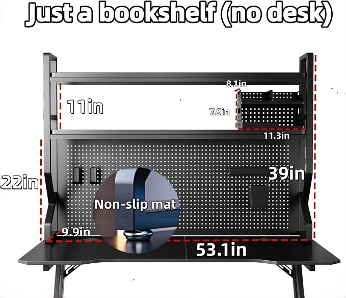 Desktop Hutch Bookshelf, Many Gifts, Metal Desktop Bookcase - Image 6
