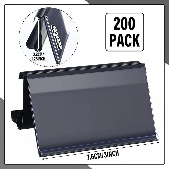 Kathfly 200 Pcs Wire Shelf Label Holders Compatible - Image 2