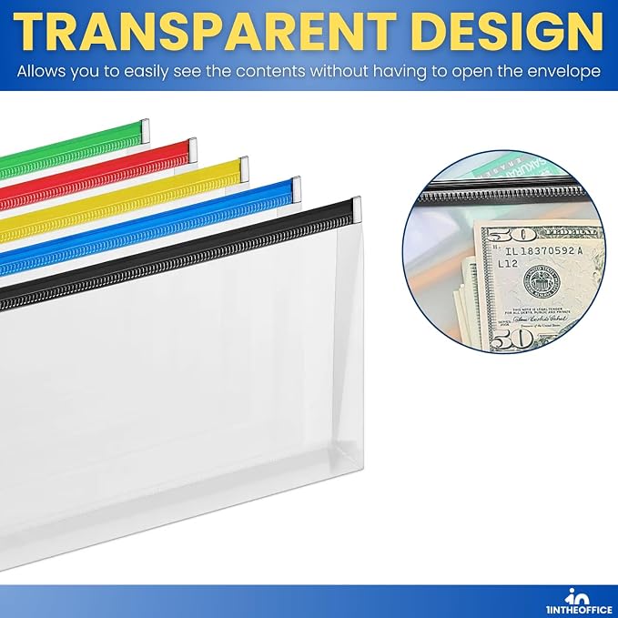 1InTheOffice Plastic Filing Envelopes - Image 5