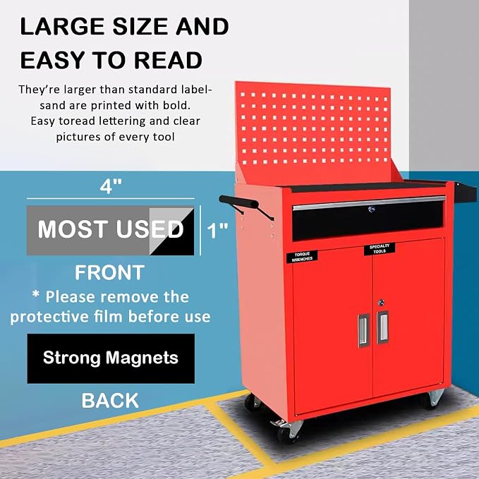 Magnetic Tool Box Organization Labels, Tool Chest Organizer Labels - Image 2