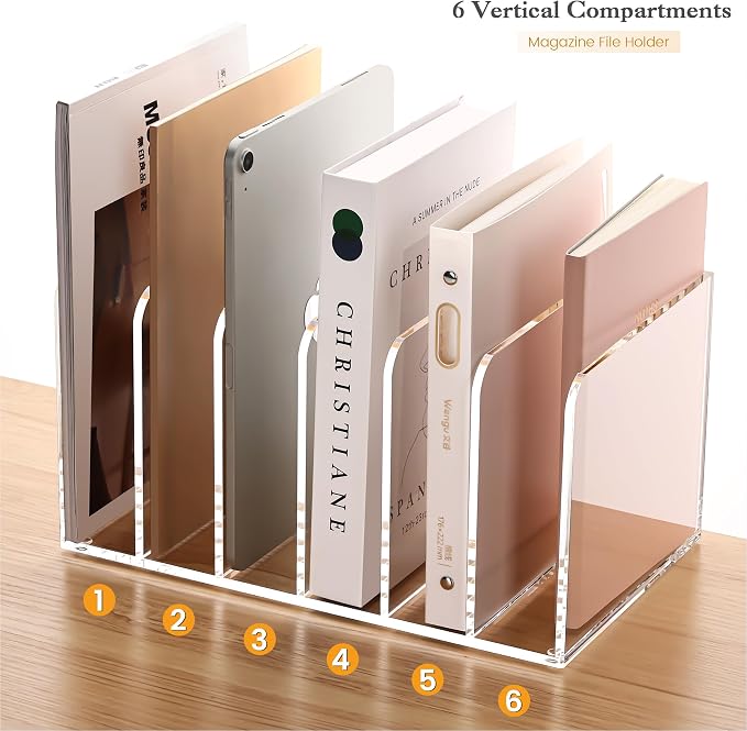 YUXUN Acrylic Magazine Holder, Book Storage-Office/Home/Classroom Organization - Image 3