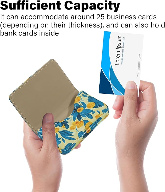 Business Card Holder，PU Leather Business Card Case Color Printing Pattern Card - Image 3
