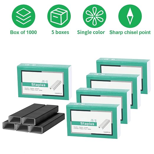 Multibey 5-Pack Black Staples Bulk Refill - Image 3