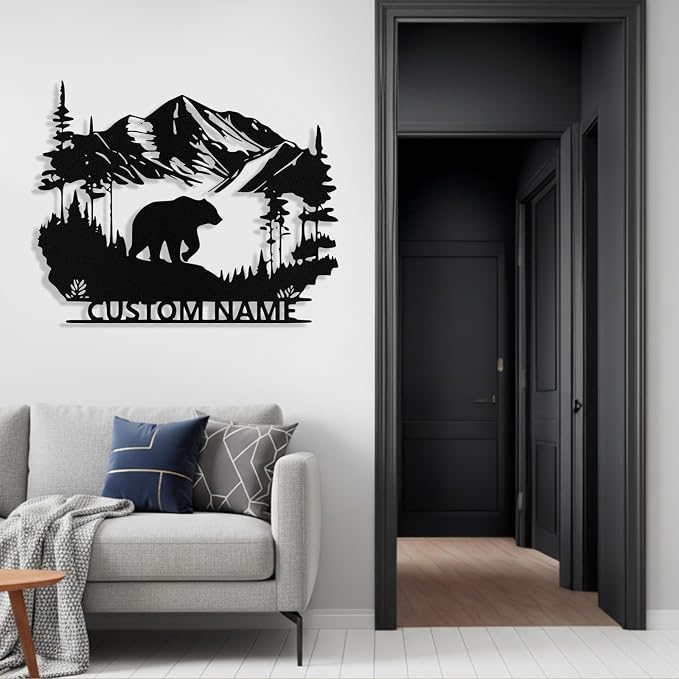 Custom Bear Metal Sign, Custom Bear Metal Wall Art Decor, Personalized Last - Image 5