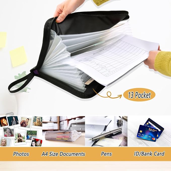Wolf Purple Accordion File Organizer Expanding Document Folder - Image 5