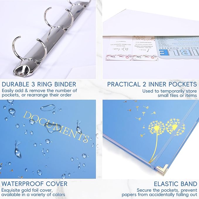 XKDOUS Important Document Organizer Emergency Binder Life Organizer Folio - Image 3