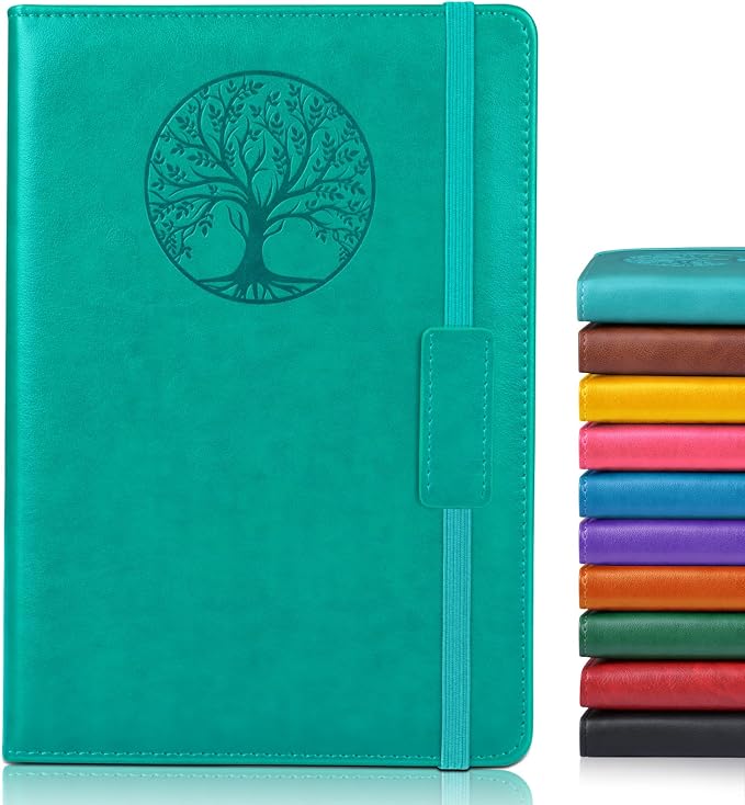 Biuwory A5 Leather Journal Notebook, 140 Lined Pages, Hardcover 5.7"×8.3" | by Biuwory