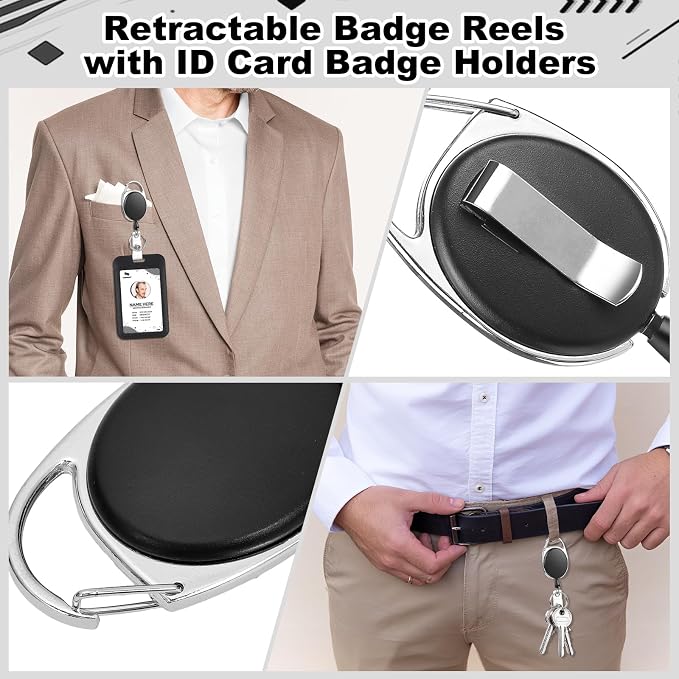 5 Pack Badge Holder Retractable Clip Heavy Duty Reels - Image 5