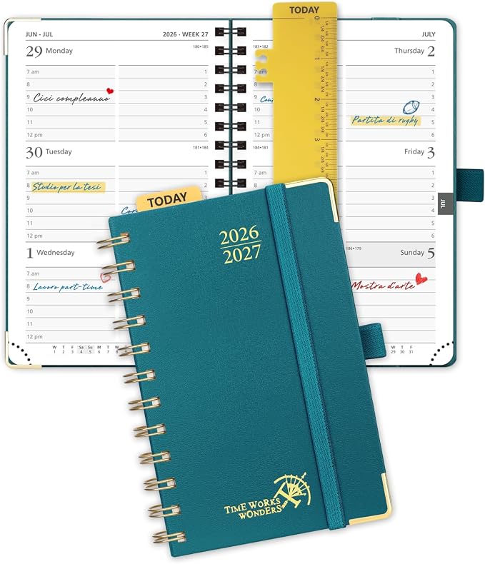 POPRUN Pocket calendar 2026-2027, pocket planner Jul 2026-Jan 2027, 6.5" x 3.5" by POPRUN