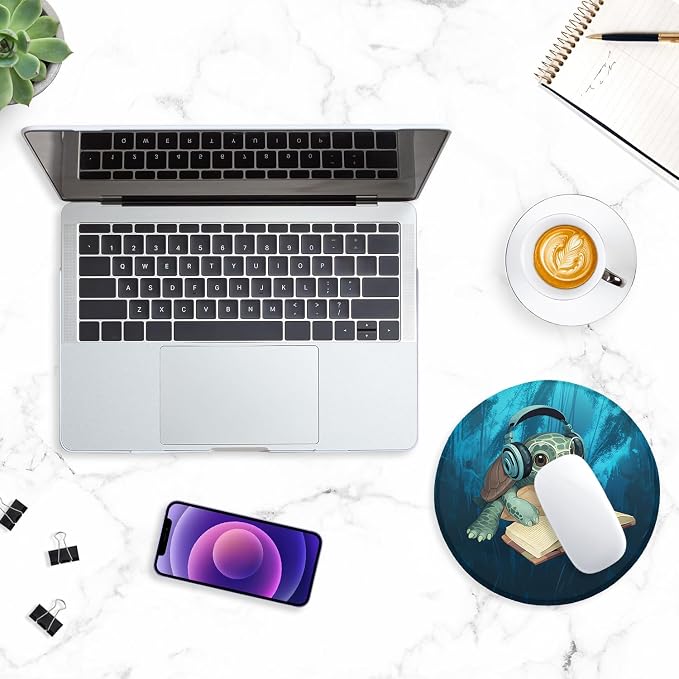 ITNRSIIET Round Mouse Pad with Stitched Edge Premium-Textured Waterproof - Image 7