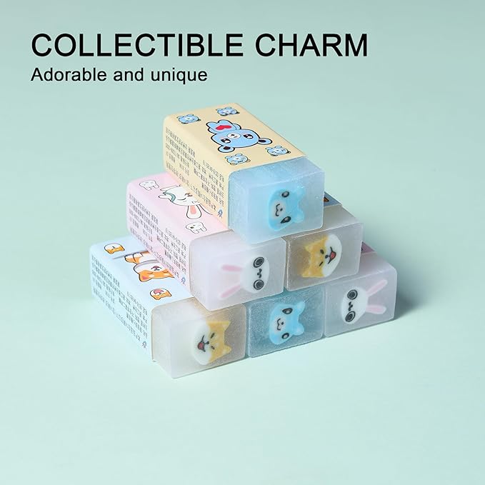 18Pcs Cute Animal Erasers for Kids Bulk, Kawaii Fun Pencil Jelly Erasers for School Classroom Supplies Prize Gifts Party Favors-DeskLoop Office