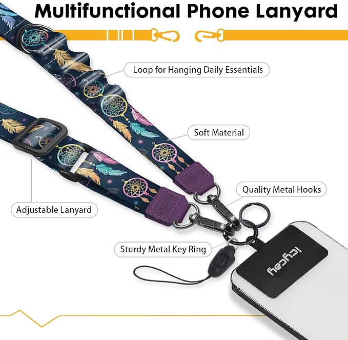 Icycay Phone Lanyard Crossbody, Dream Catcher Cell Phone Strap - Image 3