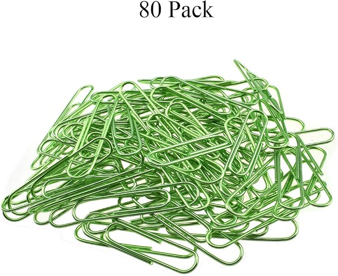 HAHIYO Paper Clips Large 2 inches Length Green Paperclips Vinyl Coated Prevent - Image 7