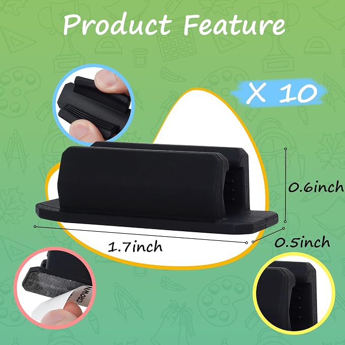 10 PCS Pen Holder for Desk, Adhesive Pen Holder for Classroom Clipboard - Image 6