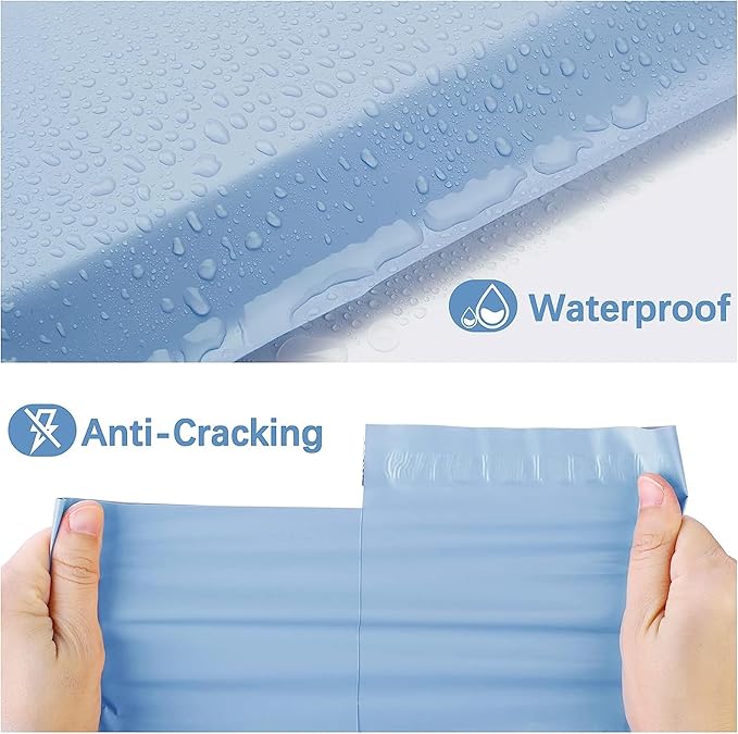 Metronic Poly Mailers 12x15.5 100 Pack Self-Seal Shipping Bags, Light Blue | - Image 3