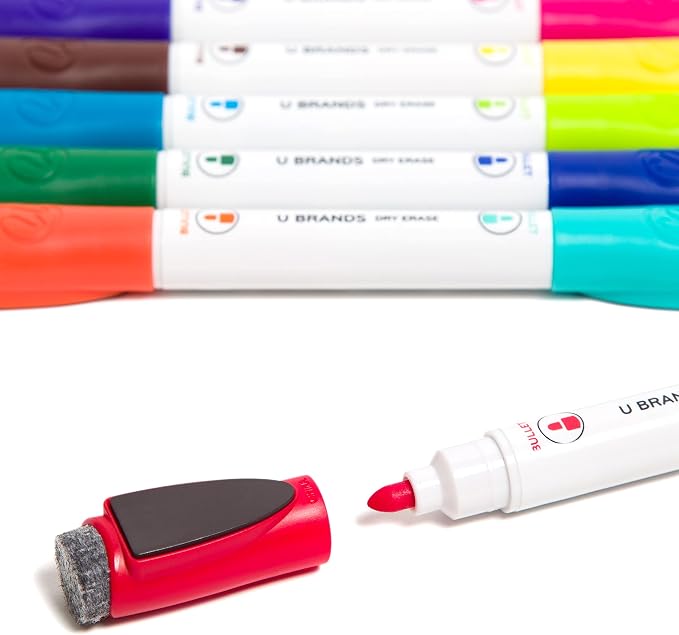U Brands Dry Erase Markers, Double Ended Whiteboard Markers, Medium Bullet Tip - Image 8