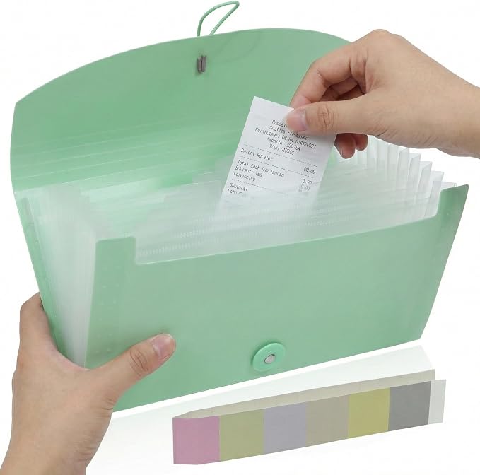 Portable 13-Pocket Receipt & Coupon Organizer, Small Expanding Accordion File by Unknown