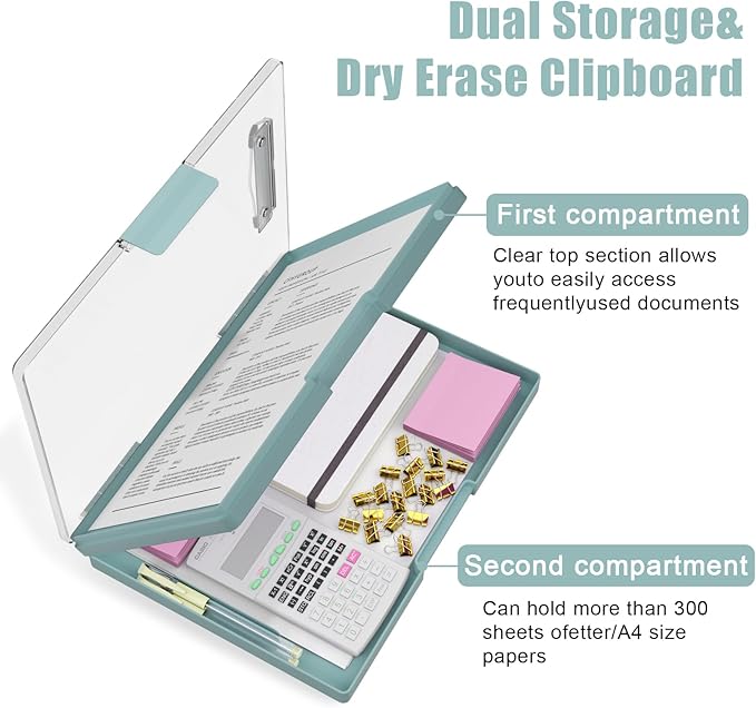 Hongri Clipboard with Storage, Heavy Duty with Dual Compartment, Smooth Writing - Image 4