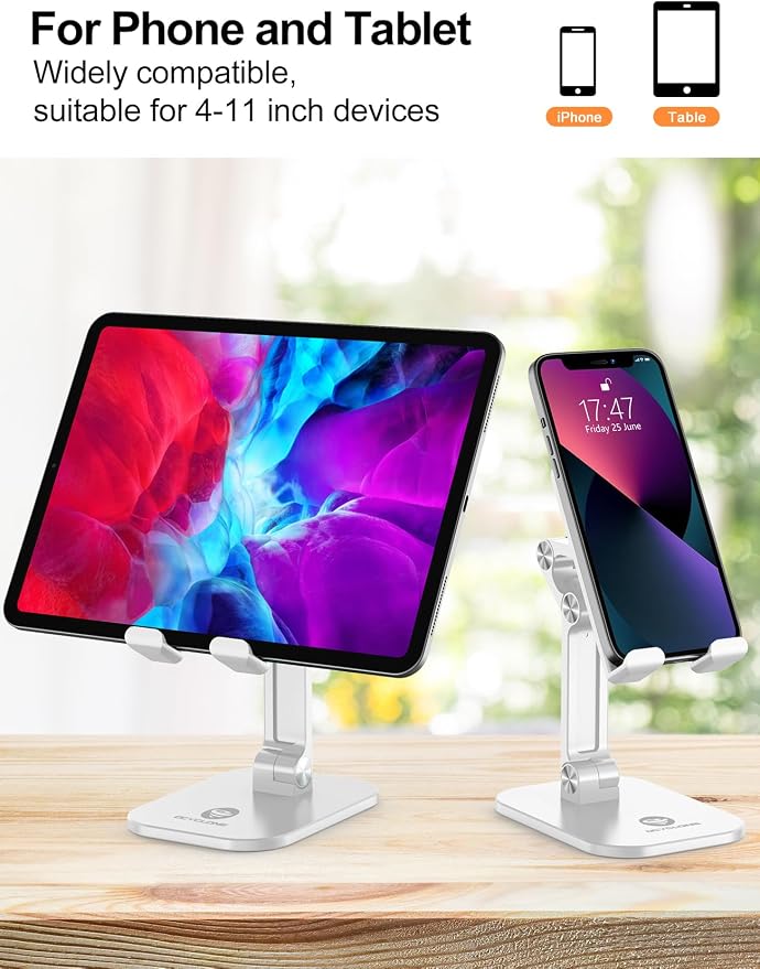 OCYCLONE Phone Stand, Adjustable Height and Angle Foldable Cell Phone Stand - Image 4