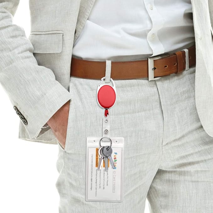Fushing 20Pcs Retractable ID Badge Holders ID Badge Reels - Image 5