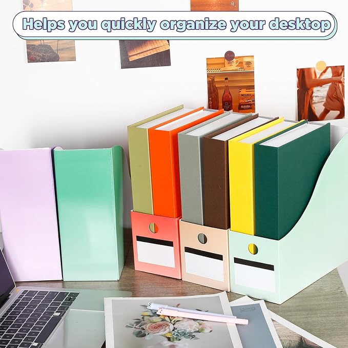 Jutom 32 Pcs Magazine File Holder Set Including Colored Foldable Desk File - Image 7