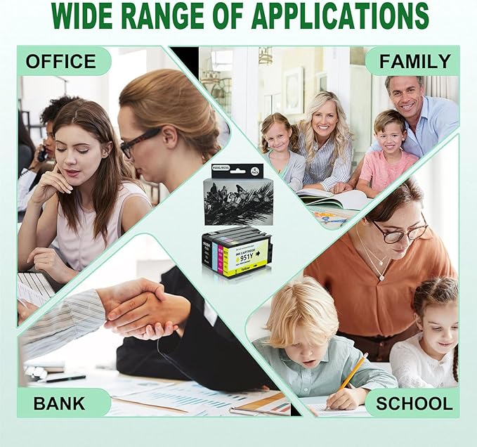 4 Pack 950XL 951XL Ink Cartridges Combo Pack Replacement for HP 950 951 Ink Cartridges for HP OfficeJet Pro 8100 8110 8600 8610 8615 8616 8620 8625 8630 8640 8660 251DW 276DW 271DW, (BK, C, M, Y)-DeskLoop Office