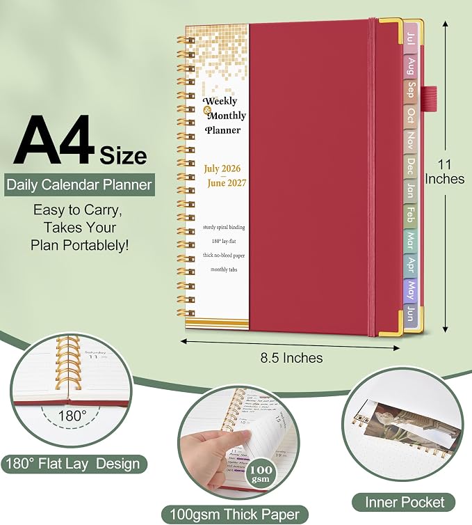 Academic Planner 2026-2027, Hardcover Weekly and Monthly Calendar Planner from - Image 5