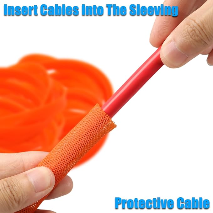 25ft PET Expandable Braided Cable Sleeve 5/8inch Pet Braided Cable Sleeve - Image 4