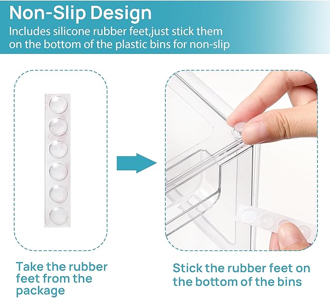 Vtopmart 8 Pack Stackable Under Sink Organizer Drawers, Clear Acrylic Storage Bins for Kitchen and Bathroom Cabinets, Baby Bottles, Cleaning Supplies, 6.6'' Tall Space-Saving Drawer System-DeskLoop Office