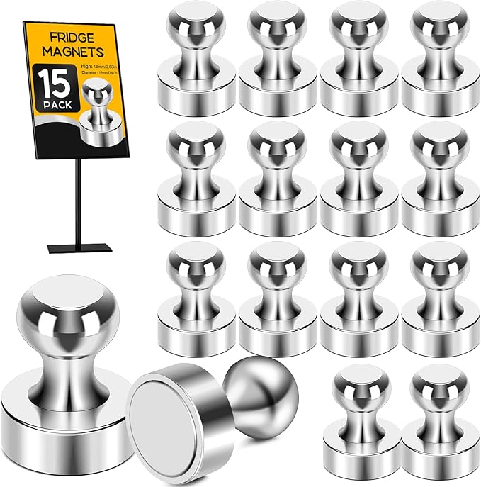 MIKEDE Fridge Magnets for Whiteboard, Refrigerator Magnets Neodymium Push Pins by MIKEDE