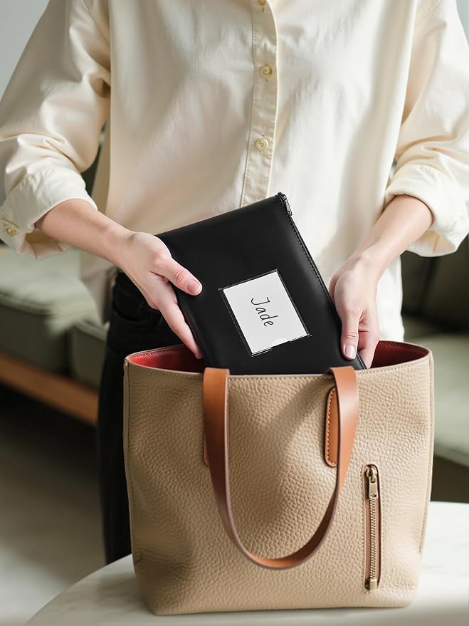 SMARTAKE Money Bags with Zipper, Waterproof Leather Money Pouches, - Image 7
