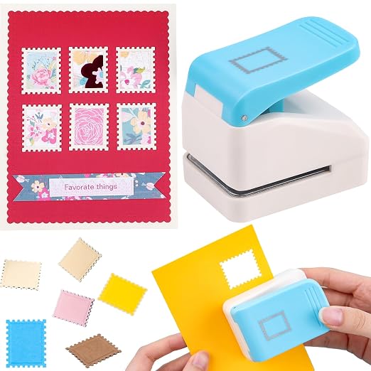 Stamp Punch | Stamp Hole Punches | 1.1X0.9 inch Rectangular Scalloped Edge by CYFUNDESIGN