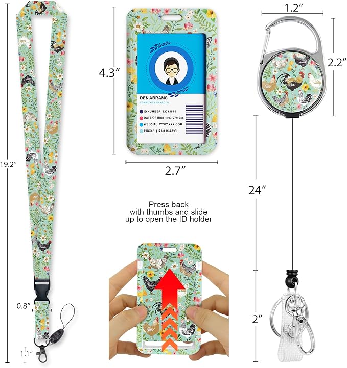 Immaturus Floral Chickens Lanyards - Image 4