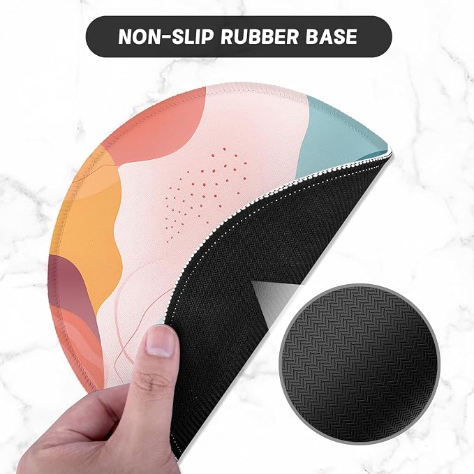ITNRSIIET Round Mouse Pad with Stitched Edge Premium-Textured Waterproof - Image 3