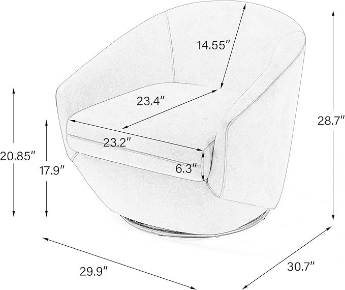UIXE Faux Leather Swivel Accent Chairs Set of 2, Barrel Chair Upholstered Club Armchair for Living Room, Comfy Single Sofa Bedroom Side Reading Seat - Brown-DeskLoop Office