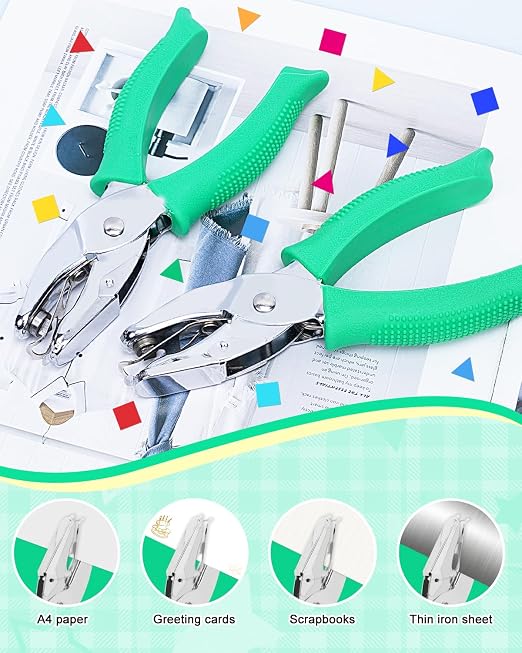 UCEC 2Pcs 1/6" Square and 1/4" Triangle Shape Handheld Metal Hole Punch Set - Image 5